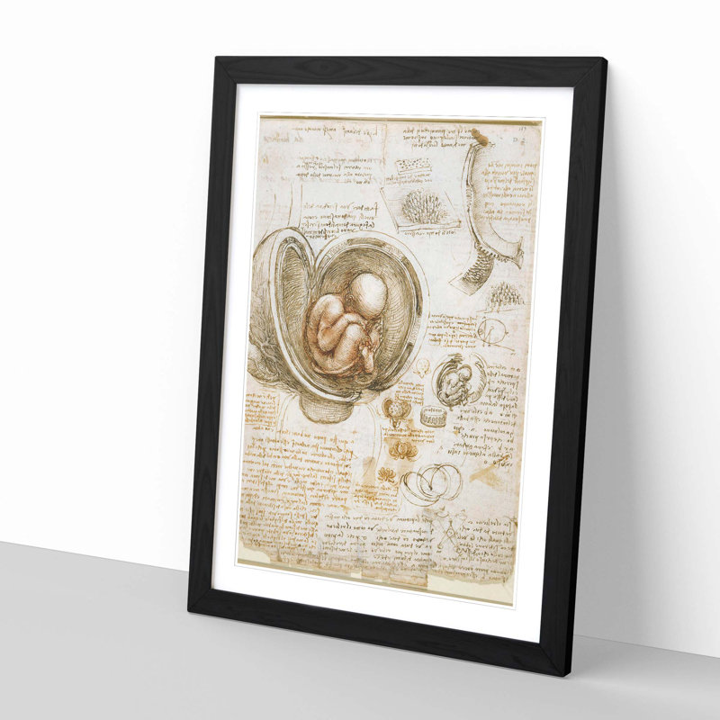 Leonardo Da Vinci - Single Picture Frame Print, Black