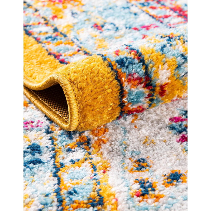 Tapis oriental jaune Armgard, Rectangle 9 pi x 12 pi