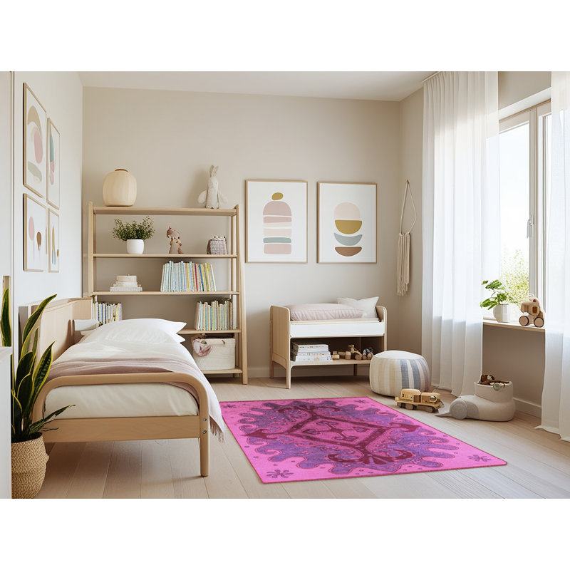 Tapis mauve Mid-Century 1241, Rectangle 4 pi x 6 pi