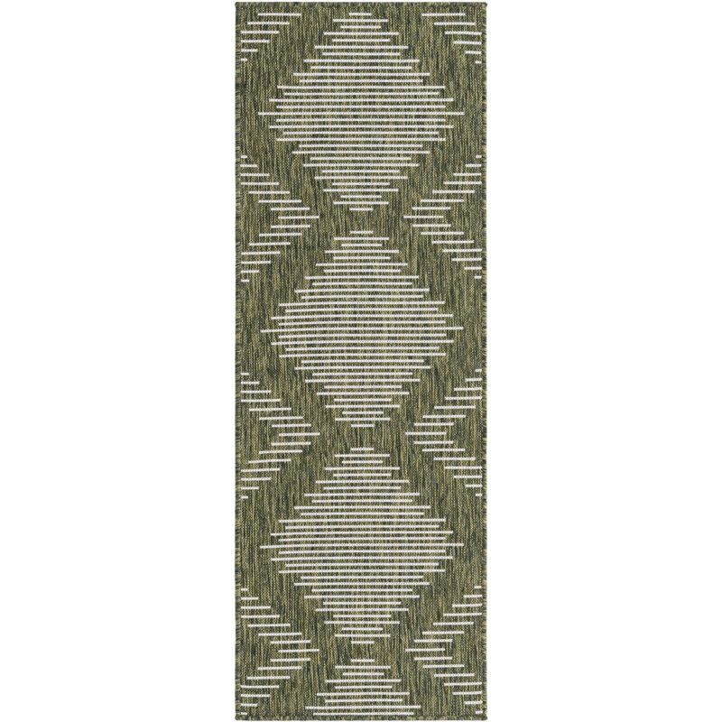 Dex Striped Machine Woven Indoor Outdoor Area Rug, Runner 2' x 6'