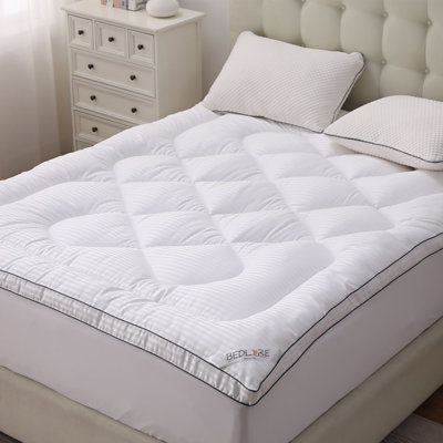 BEDLORE® Cloud Pillow Top Mattress Topper, Plush Down Alternative Mattress Pad with 6-18'' Deep Pocket, Soft Bed Topper for Back Pain Relief