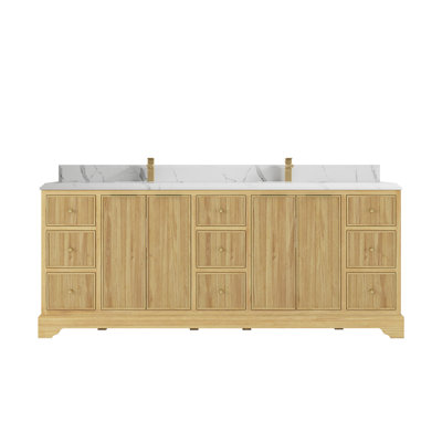84'' Double Bathroom Vanity with Quartz Top
