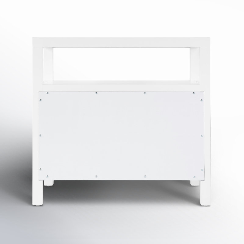 Nora 2-Drawer Wide Nightstand, Smooth White
