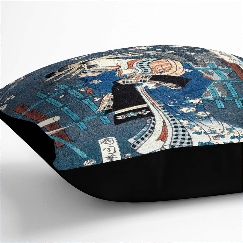 Square Throw Cushion, 40cm H x 40cm W x 15cm D, Black