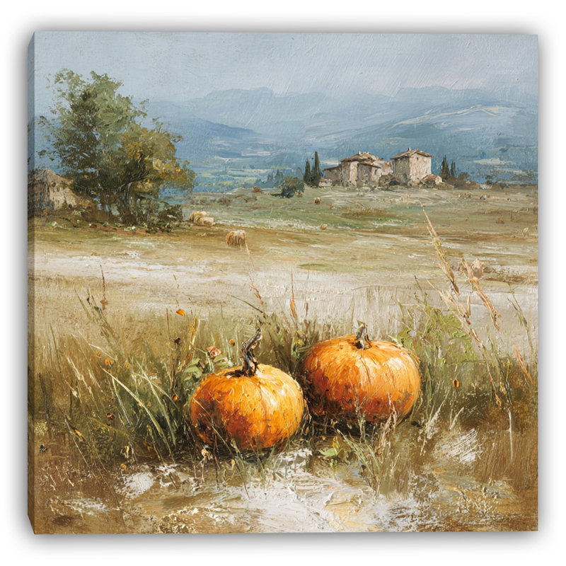 Rustic Pumpkins by Path Wrapped Canvas Wall Art