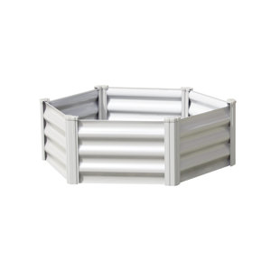 The Organic Garden Co Hakea 3.28' x 3.28' x 1' Metal Galvanized Steel Hexagon Garden Bed