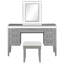 Bureau de coiffeuse avec miroir et lumières DEL, station de maquillage à 7 tiroirs avec tabouret rembourré et conception creuse pour une organisation efficace de la chambre à coucher.-2016636649