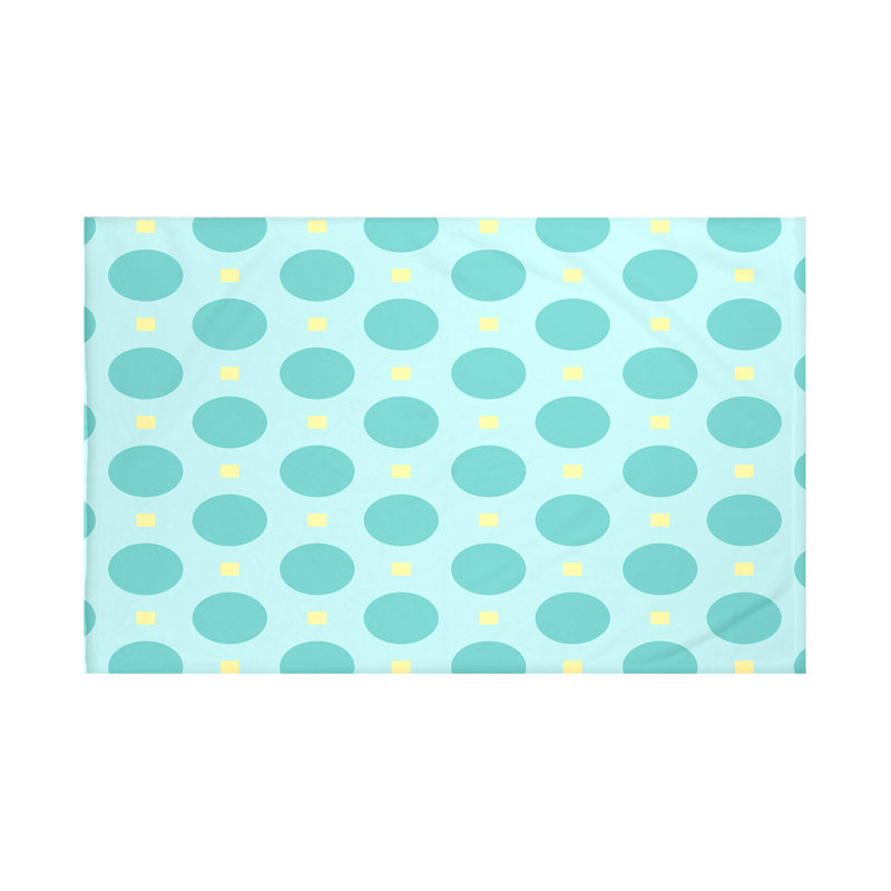 Dot Dash Throw Blanket, 60" L x 50" W, Jade (Light Blue/Jade)