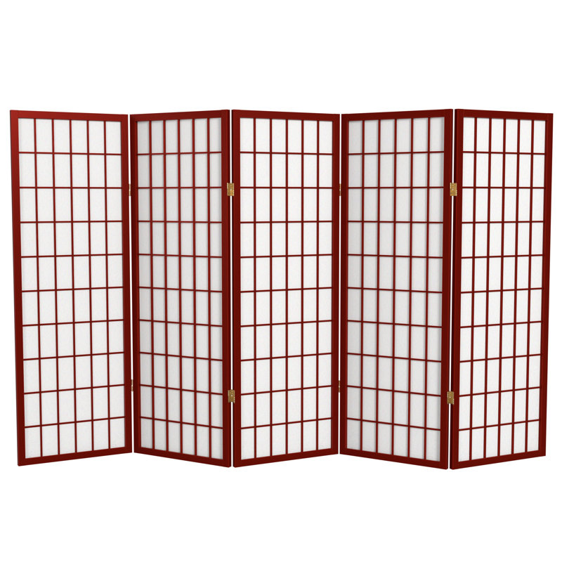 Écran court Shoji 50,75 "Alex, Palissandre, 5 panneaux
