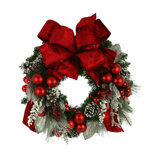 28" Snowy Holiday Wreath With Berries, Ornaments And Bows