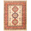 Tapis unique en laine noué à la main style Gazni des années 2010 de 5 pi x 6 pi 2 po jaune Qaiden
