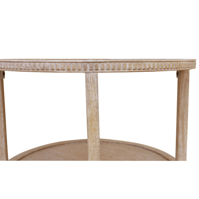Kenedy Solid Wood End Table, New White Wash