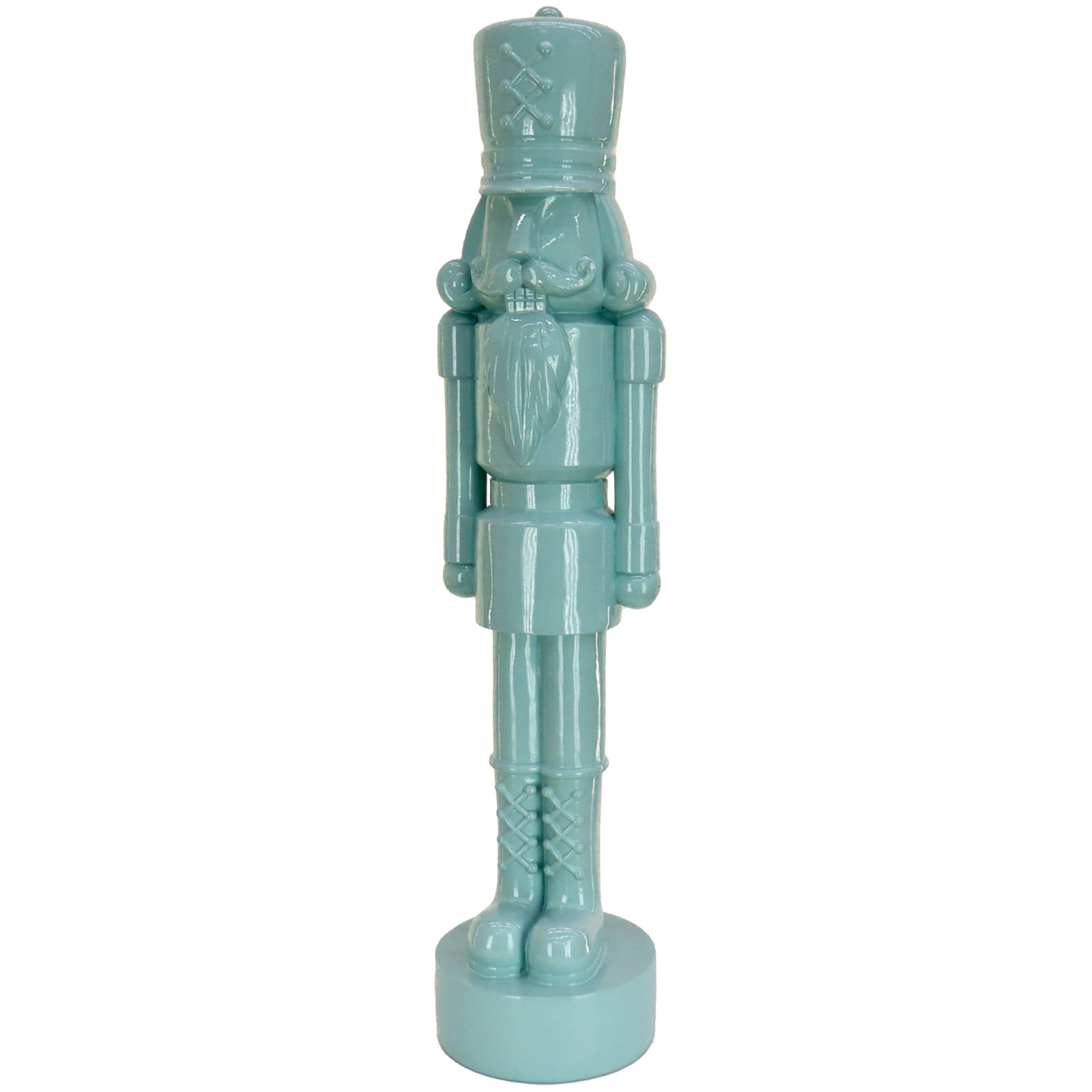 HGTV Cozy Winter Nutcracker Figurine, Light Blue, 24" H x 5.3" W x 6.3" D