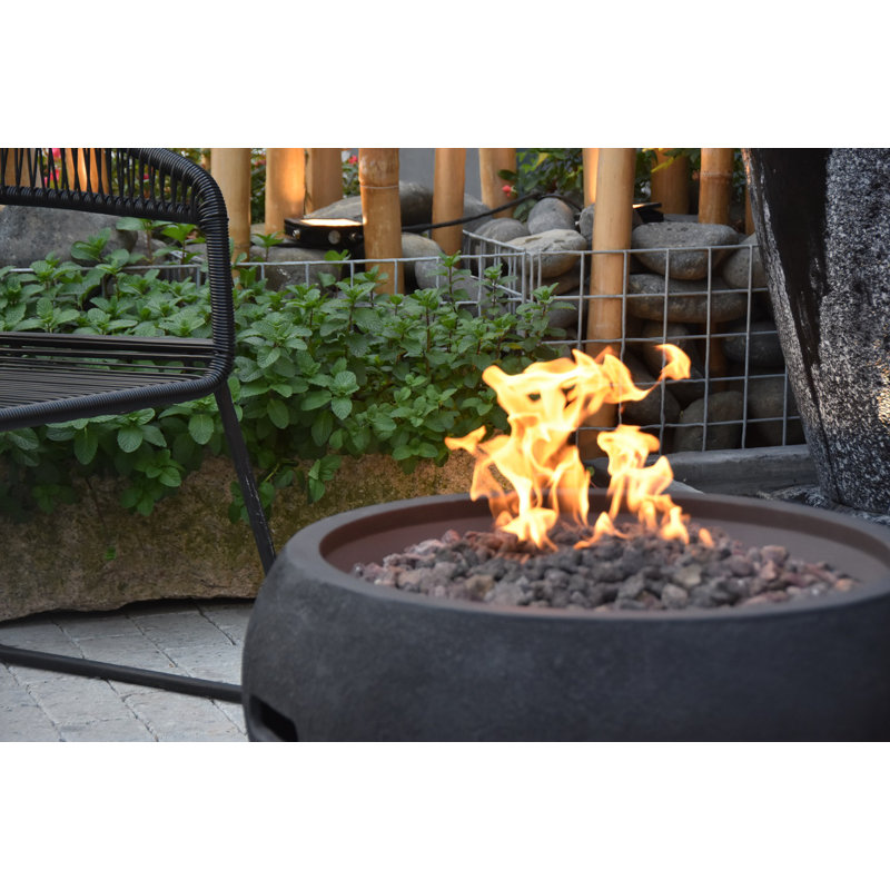 Modeno 27" Black Gas Fire Pit Table with Cover