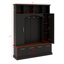 4-IN-1 Elegant Hall Tree With Golden Hooks & Handles, Practical Entryway Bench With Adjustable Shelves