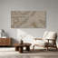 Motif abstrait à pois blancs sur toile texturée beige-1789548068