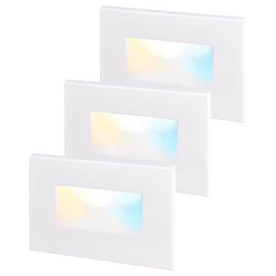 Step And Hall Hardwired 120-Volt White Horizontal Integrated LED Stair Light Step And Hall Hardwired 120-Volt White Horizontal Integrated LED Stair Light
