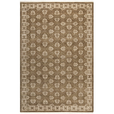 Oushak Oriental Hand-Knotted Wool Brown Area Rug