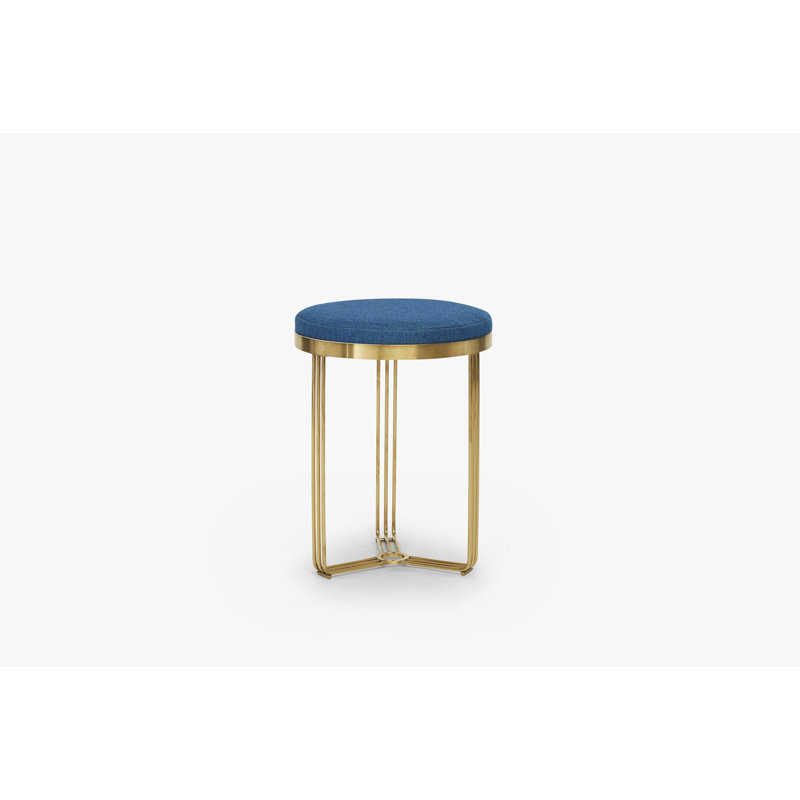 Ariss Stainless Steel Accent Stool, Black, Blue
