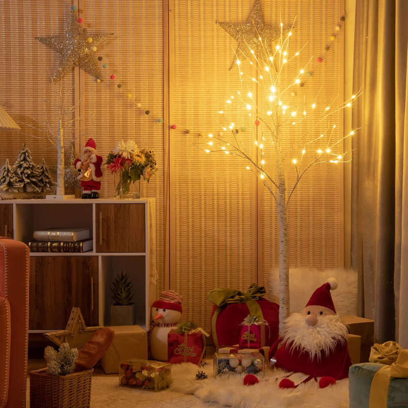 Lighted Artificial Pine Christmas Tree
