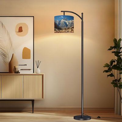 Arc Floor Lamp with Adjustable Lampshade mt whitney alabama hills desert Standing Lamp 3 Color Temperatures Dimmable Tall Pole Lamp with Foot Switch for Bedroom
