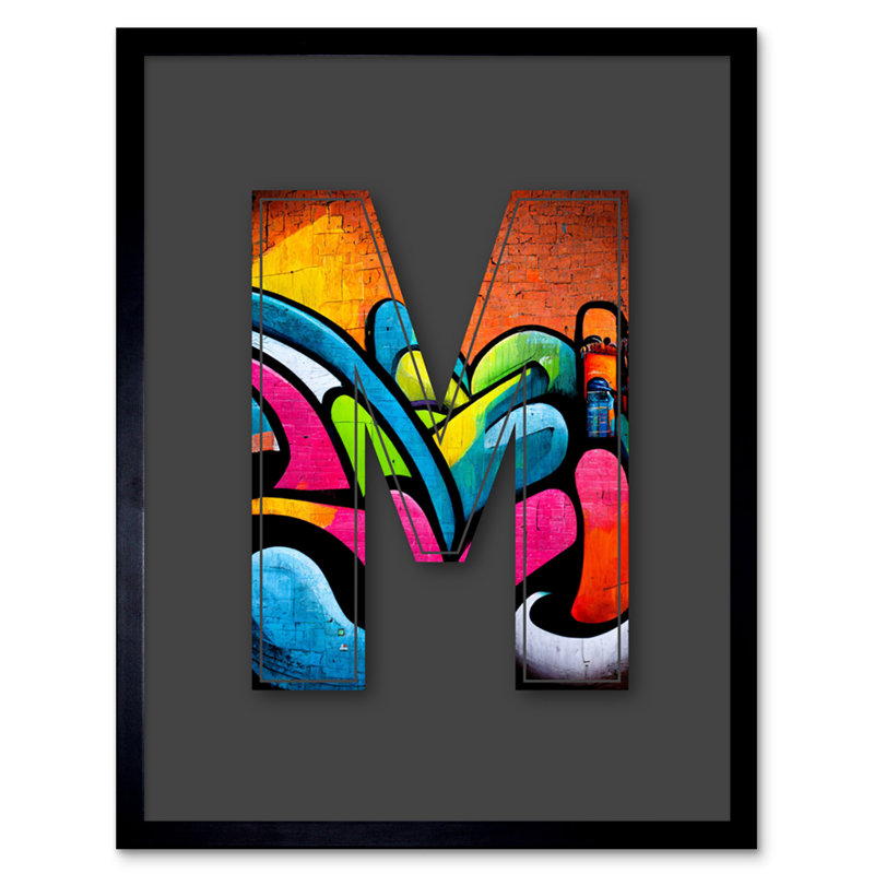 Letter M Tagging - Single Picture Frame Print
