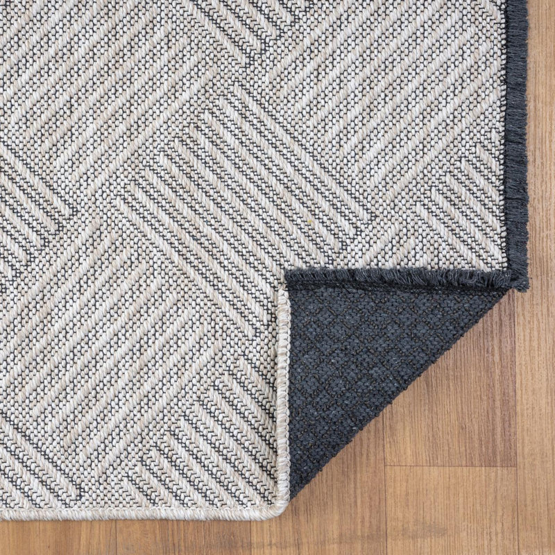 Tapis moderne à carreaux antidérapant lavable, Rectangulaire 8 pi x 10 pi