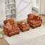Canapé en L Chenille Cloud avec garniture pompon et repose-pieds mobile-1852581875
