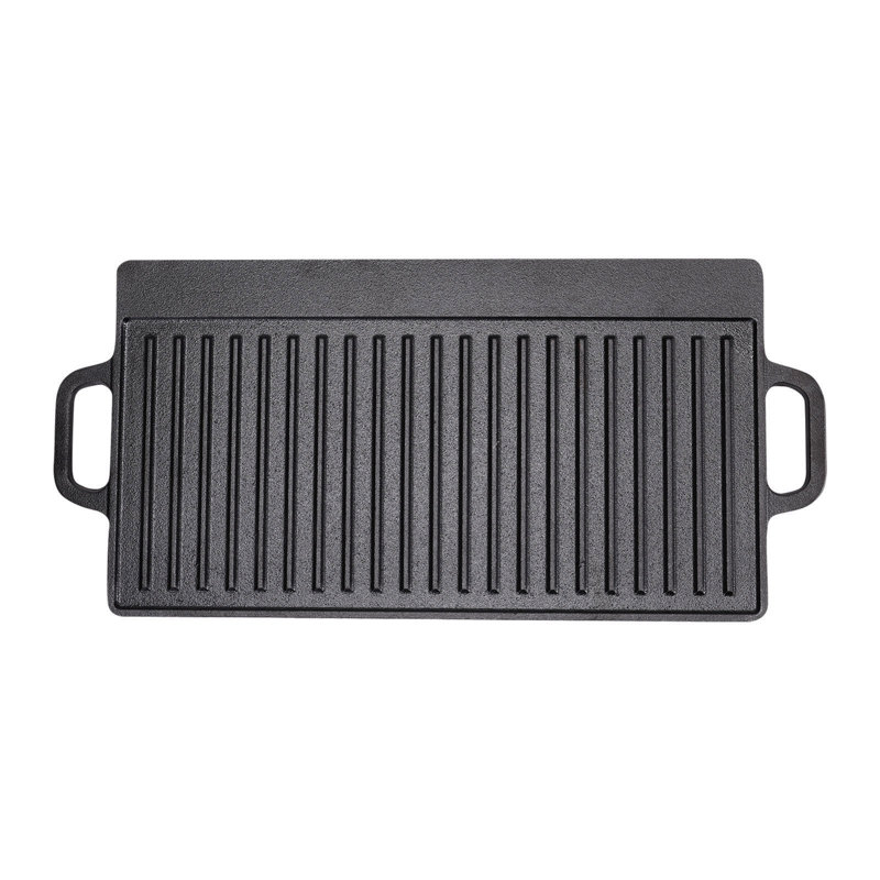 Noriko 50cm Non-Stick Enamelled Cast Iron Grill Pan / Griddle Set