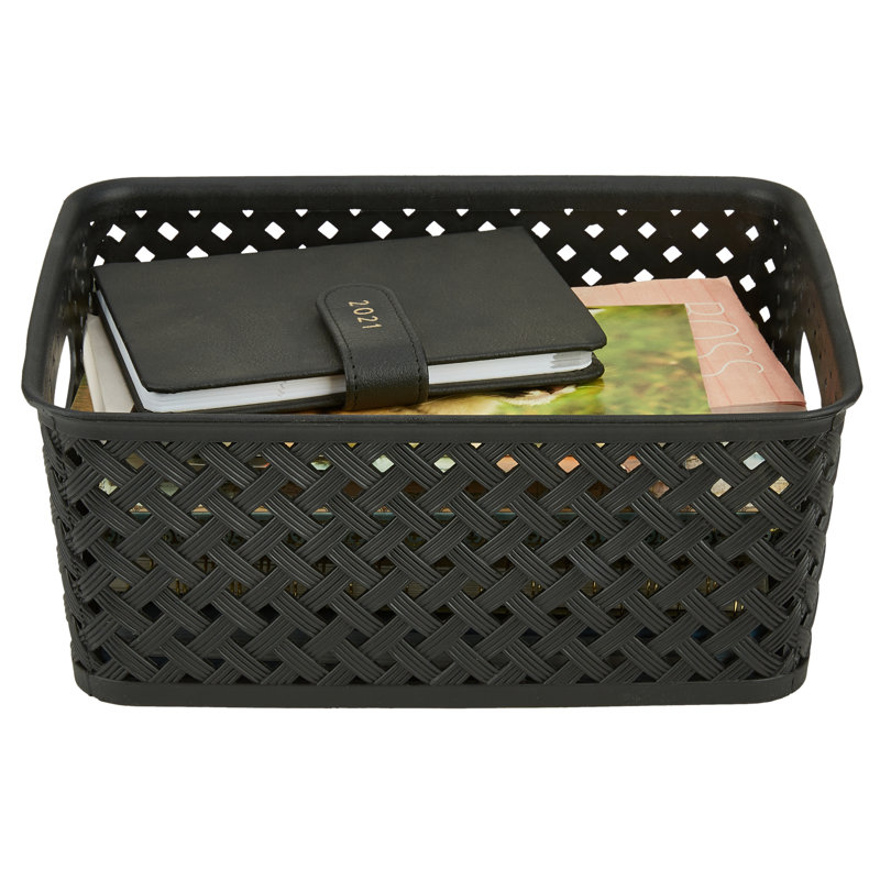 Panier en osier, Noir, H 3,94 po x l 7,87 po x p 9,84 po