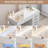 Makeup Vanity Desk HD Glass Countertop Built-in LED Lighting Strip 6 Large Drawers Diamond Handles Very easy to assemble
