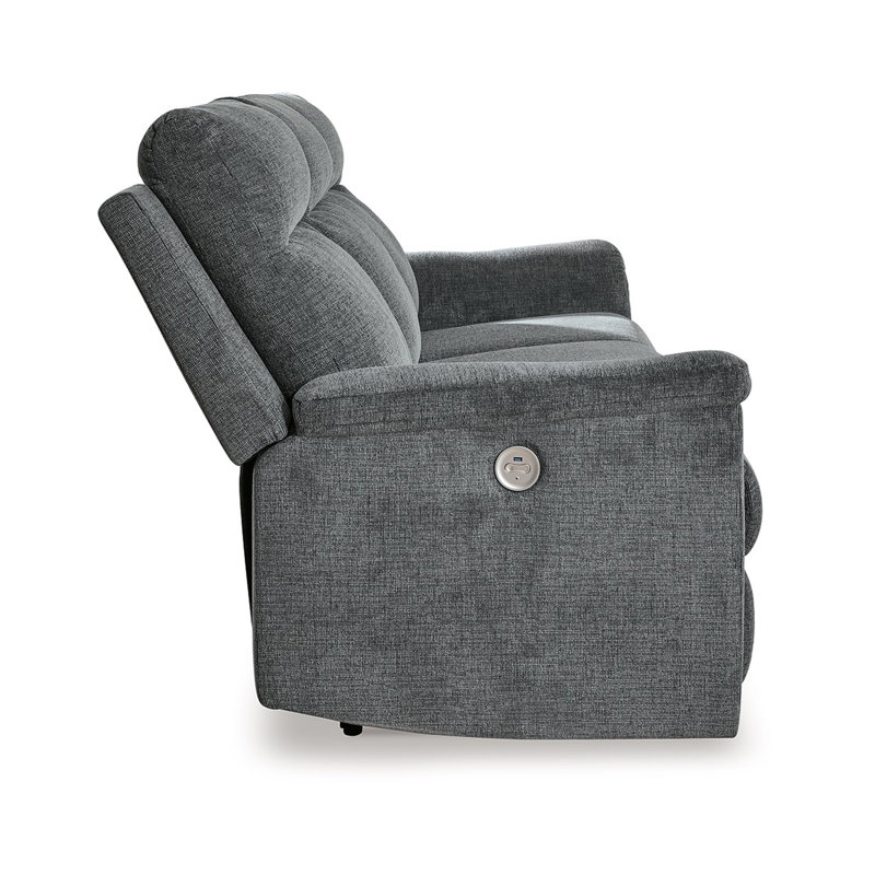 Canapé inclinable électrique en microfibre de polyester gris foncé 86 po