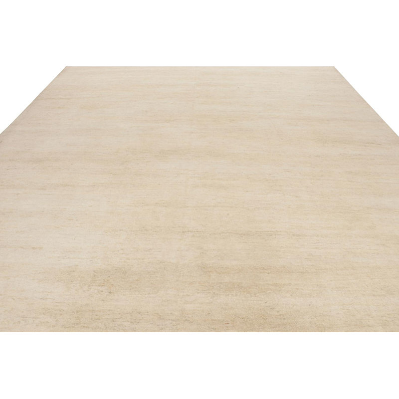 Hand Knotted Wool Geometric Area Rug, Rectangle 10' x 14'