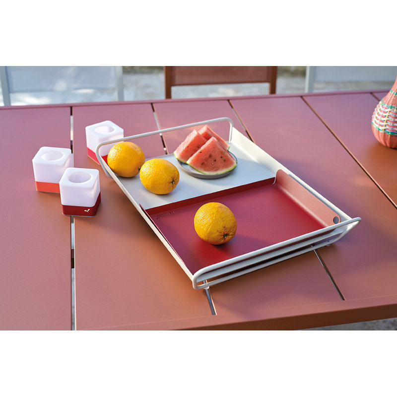 Alto Stainless Steel Decorative Tray, 3.5" H x 21" W x 15" D, Clay Gray
