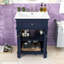 24-Inch Bathroom Vanity with Ceramic Basin, Soft-Close Double Doors and Adjustable Interior Shelf-1134203370