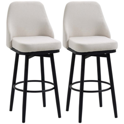 Ensemble de 2 tabourets de bar pivotants à 360 ° Modern, hauteur de siège de 29,5 pouces avec pieds et repose-pieds en acier pour bar de cuisine et de maison