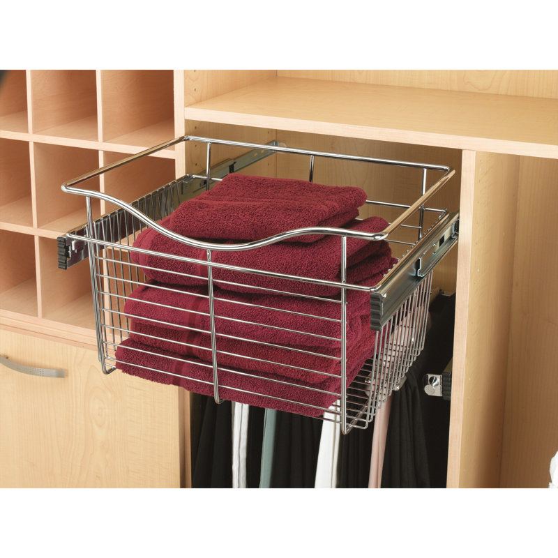 Panier l 18 po pour systèmes de placard personnalisés, Chrome, H 11 po x l 18 po x P 14 po