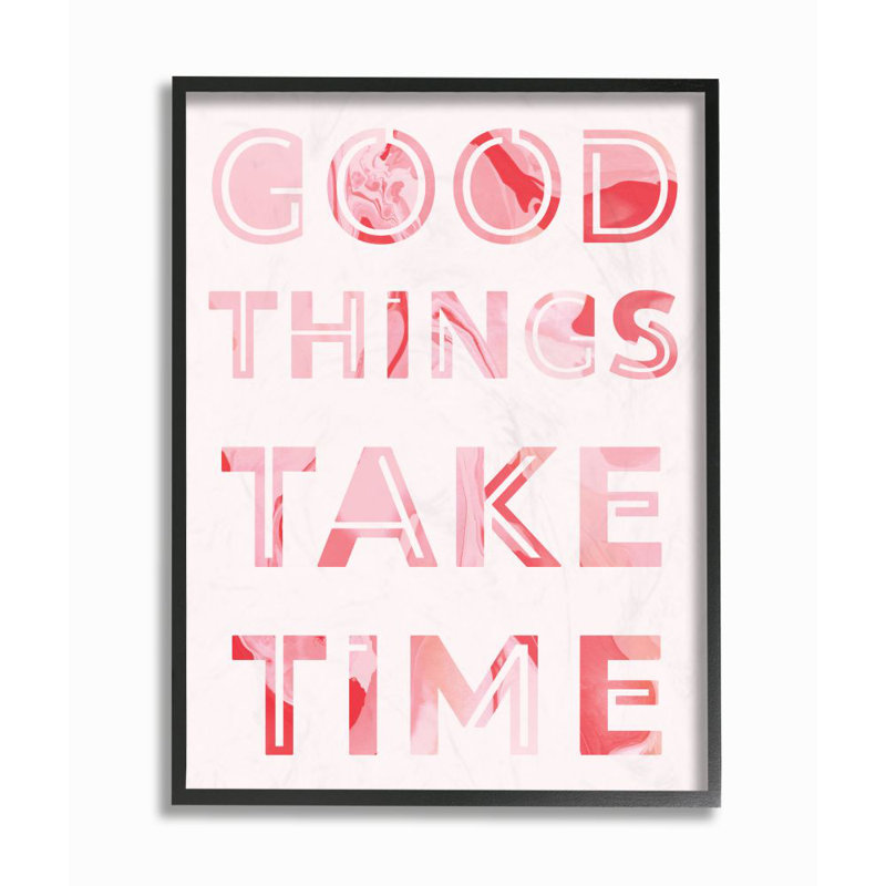 «Good Things Take Time Bright», ensemble d'impression sur toile panoramique, H 20 po x l 16 po, Cadre noir
