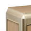 Armoire console en chêne naturel à motif soleil levant et finition taupe
