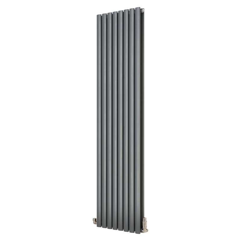 Angela Vertical Designer Radiator, Anthracite, 180cm H x 41cm W x 10.2cm D