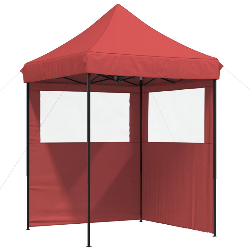Vidaxl Foldable Tent Canopy Patio Pavilion Gazebo Pop Up Tent Marquee Canopy, 306cm H x 200cm W x 200cm D, Black, Burgundy