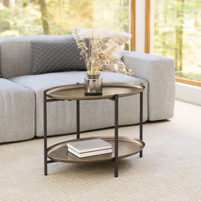 Table basse avec rangement en acier