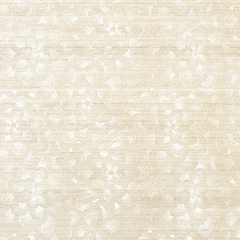 Lotus Embroidery Sisal Wallpaper