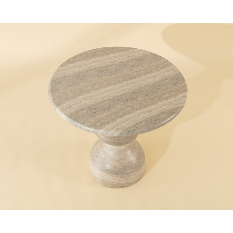 Raul Outdoor Round Bistro Table, Taupe