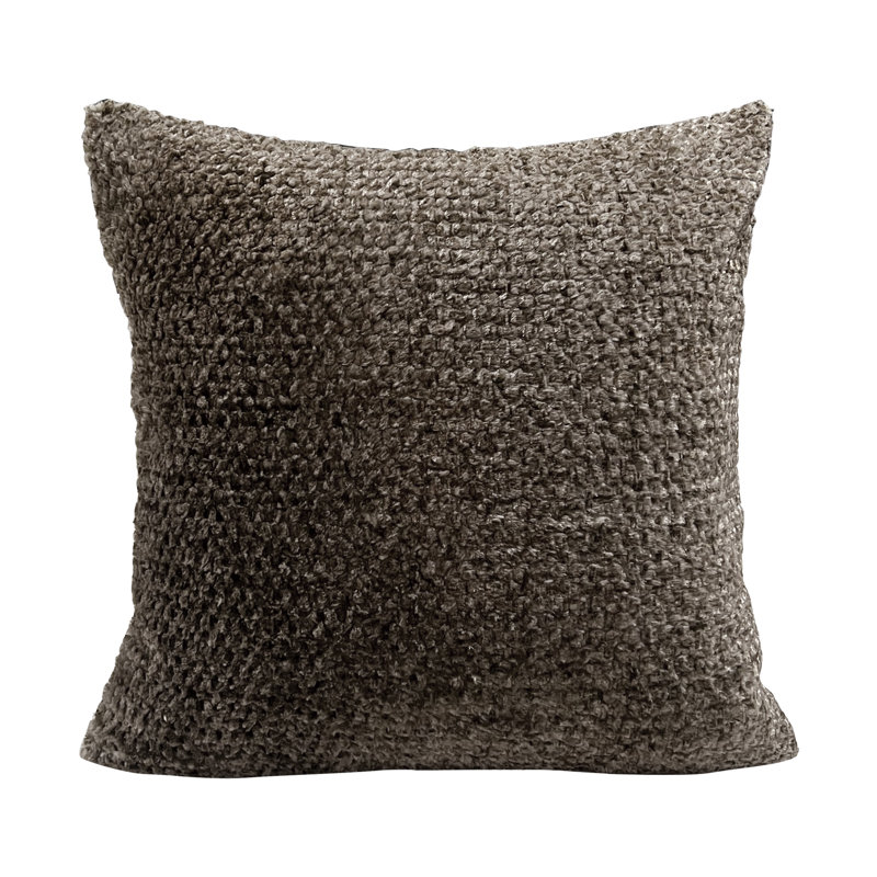 Housse de coussin décoratif en lin Violet, Taupe