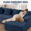 3 Seater Corduroy Sofa & Chaise-985689597-985689599