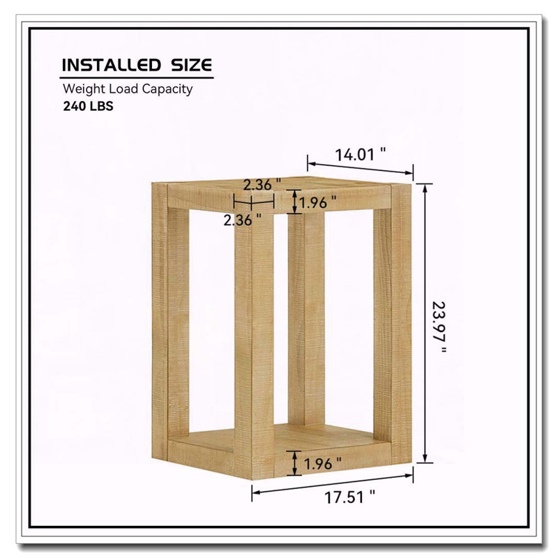 Modern 2-Tier Rectangular Side Table, 1 Side Table