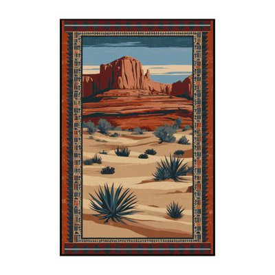 Washable Desert Landscape Southwestern Area Rug