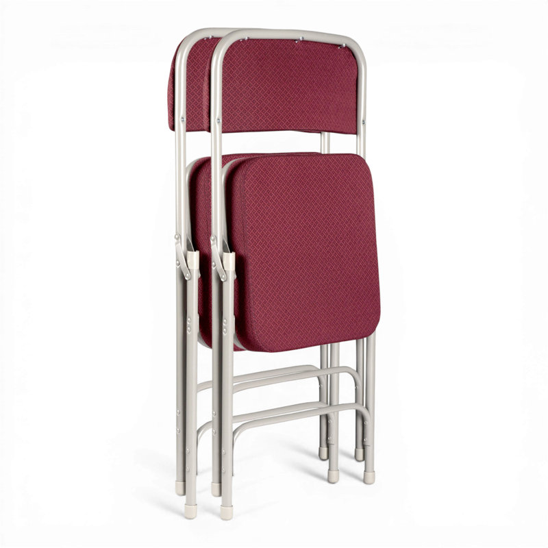 Chaise pliante rembourrée Bernadine, Rouge / gris