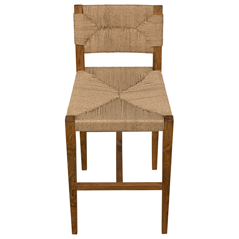 Bran Solid Wood Stool, Counter Stool (26” Seat Height), Dark Natural